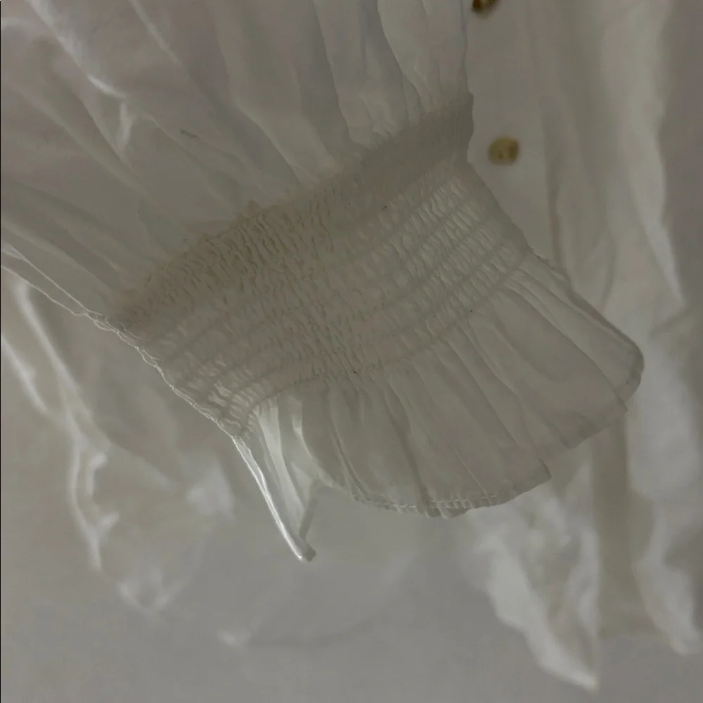 French Connection White Ruffled Blouse - Picture 7 of 8